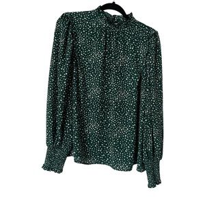 Green with flower pattern long sleeve blouse by Levi’s size xl